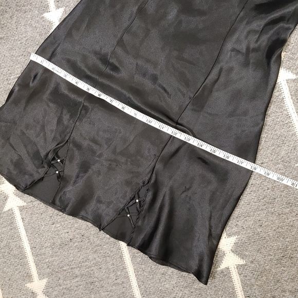 BLACK satin rhinestone chemise size S - Picture 15 of 16